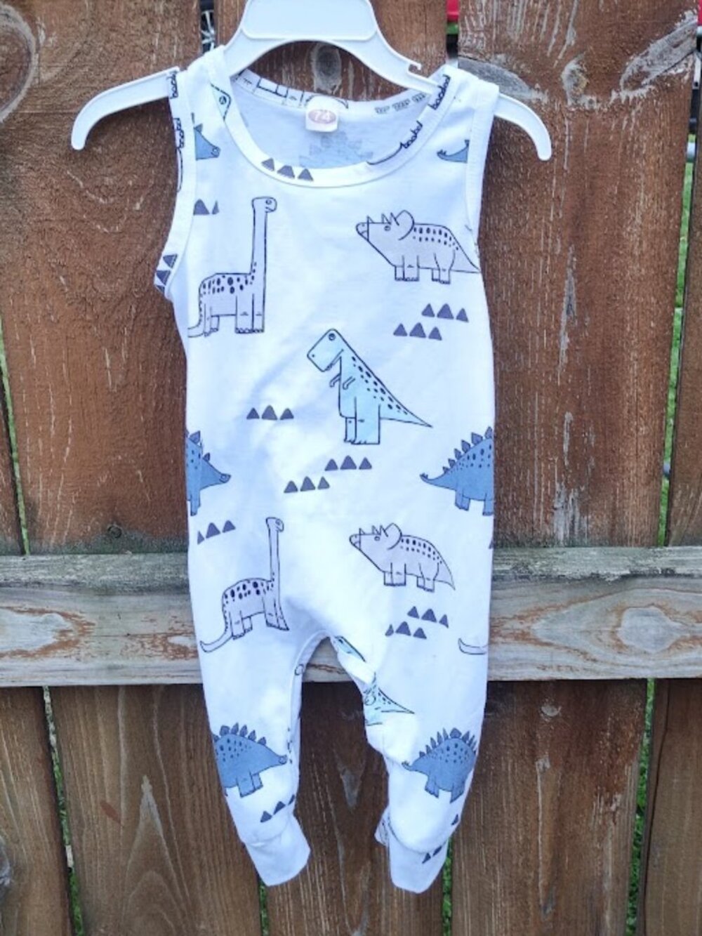Dinosaur Pattern Onesie 6-12 mos.
